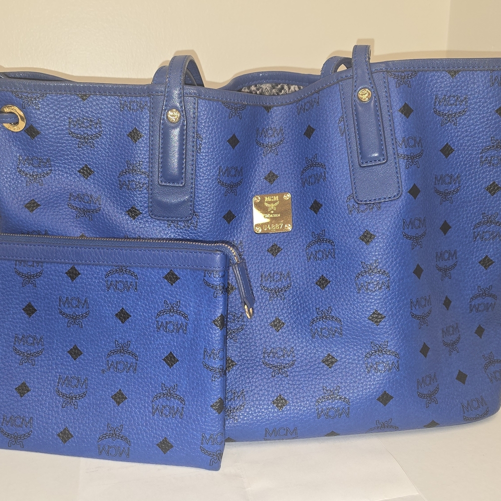 MCM Blue Women's Reversible Bag Set
